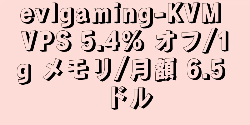 evlgaming-KVM VPS 5.4% オフ/1g メモリ/月額 6.5 ドル