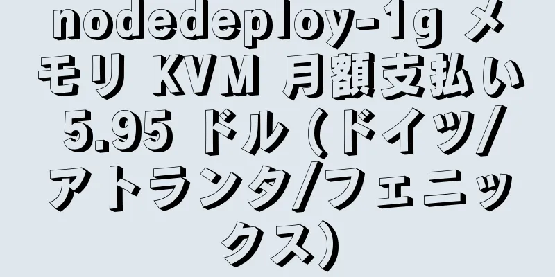 nodedeploy-1g メモリ KVM 月額支払い 5.95 ドル (ドイツ/アトランタ/フェニックス)