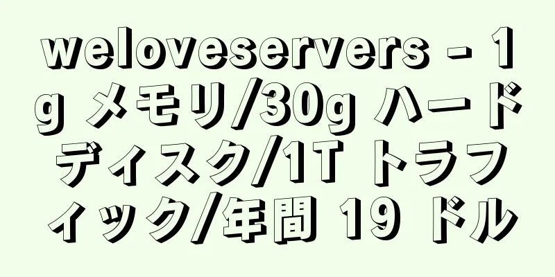 weloveservers - 1g メモリ/30g ハードディスク/1T トラフィック/年間 19 ドル
