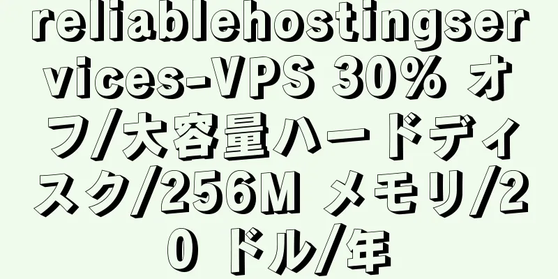 reliablehostingservices-VPS 30% オフ/大容量ハードディスク/256M メモリ/20 ドル/年
