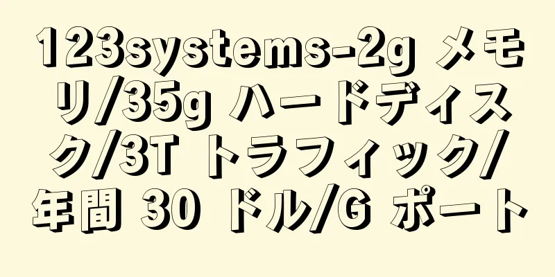 123systems-2g メモリ/35g ハードディスク/3T トラフィック/年間 30 ドル/G ポート