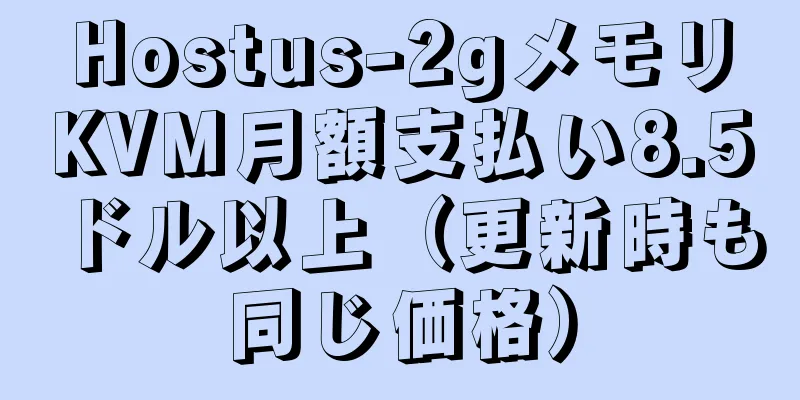 Hostus-2gメモリKVM月額支払い8.5ドル以上（更新時も同じ価格）
