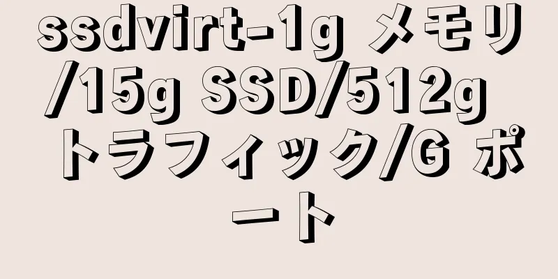 ssdvirt-1g メモリ/15g SSD/512g トラフィック/G ポート