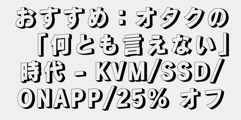 おすすめ：オタクの「何とも言えない」時代 - KVM/SSD/ONAPP/25% オフ