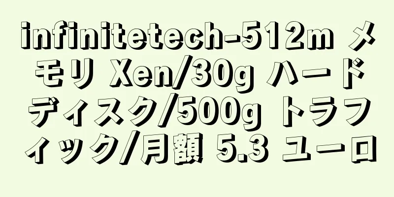 infinitetech-512m メモリ Xen/30g ハードディスク/500g トラフィック/月額 5.3 ユーロ