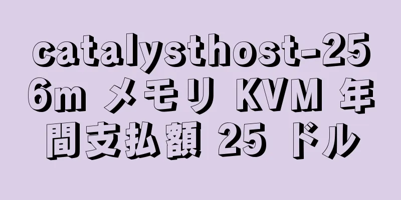catalysthost-256m メモリ KVM 年間支払額 25 ドル