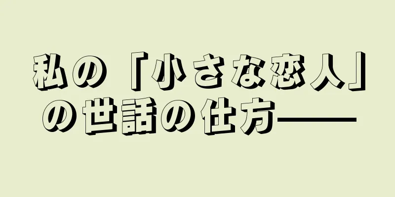 私の「小さな恋人」の世話の仕方——