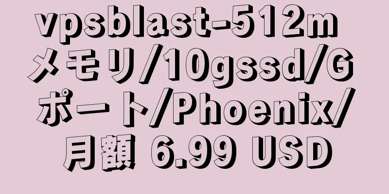 vpsblast-512m メモリ/10gssd/G ポート/Phoenix/月額 6.99 USD