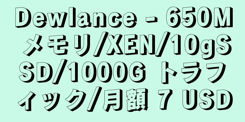 Dewlance - 650M メモリ/XEN/10gSSD/1000G トラフィック/月額 7 USD