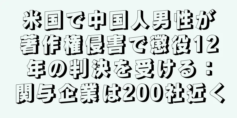 米国で中国人男性が著作権侵害で懲役12年の判決を受ける：関与企業は200社近く