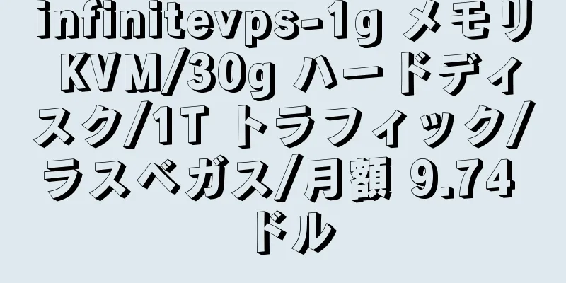 infinitevps-1g メモリ KVM/30g ハードディスク/1T トラフィック/ラスベガス/月額 9.74 ドル