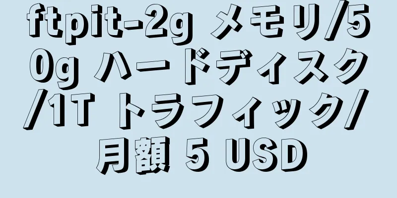 ftpit-2g メモリ/50g ハードディスク/1T トラフィック/月額 5 USD