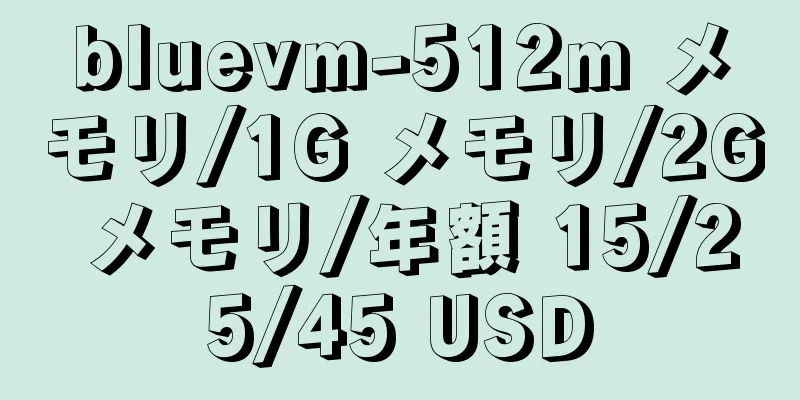 bluevm-512m メモリ/1G メモリ/2G メモリ/年額 15/25/45 USD