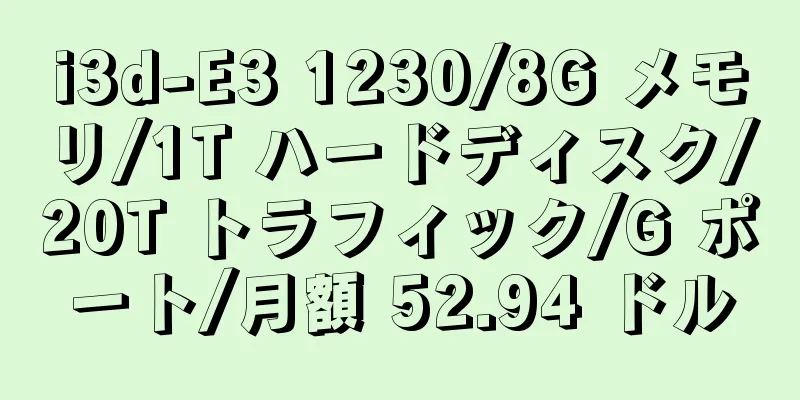i3d-E3 1230/8G メモリ/1T ハードディスク/20T トラフィック/G ポート/月額 52.94 ドル