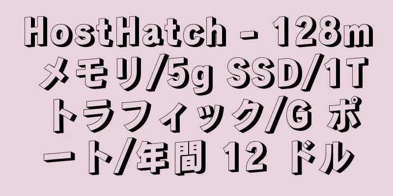 HostHatch - 128m メモリ/5g SSD/1T トラフィック/G ポート/年間 12 ドル