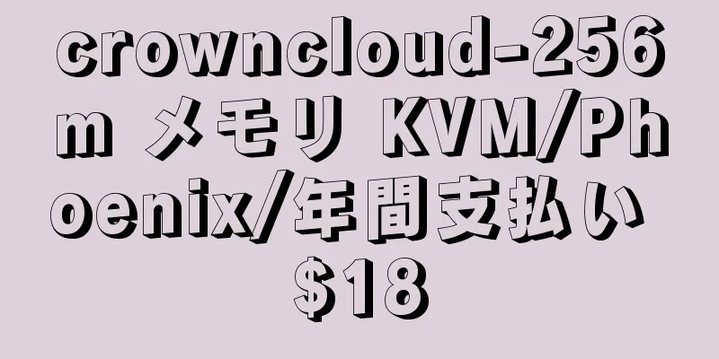crowncloud-256m メモリ KVM/Phoenix/年間支払い $18