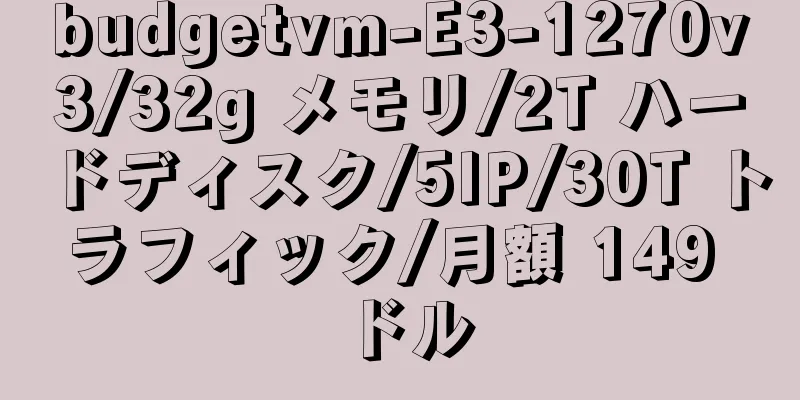 budgetvm-E3-1270v3/32g メモリ/2T ハードディスク/5IP/30T トラフィック/月額 149 ドル