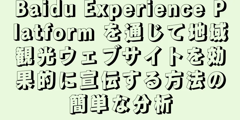 Baidu Experience Platform を通じて地域観光ウェブサイトを効果的に宣伝する方法の簡単な分析