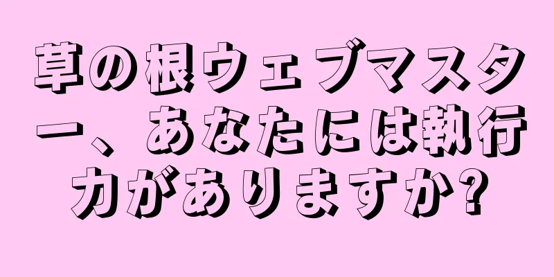 草の根ウェブマスター、あなたには執行力がありますか?