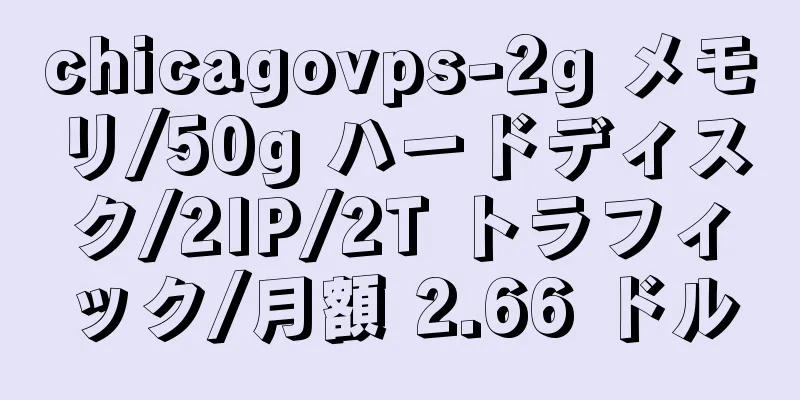 chicagovps-2g メモリ/50g ハードディスク/2IP/2T トラフィック/月額 2.66 ドル