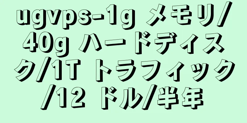 ugvps-1g メモリ/40g ハードディスク/1T トラフィック/12 ドル/半年