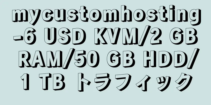 mycustomhosting-6 USD KVM/2 GB RAM/50 GB HDD/1 TB トラフィック