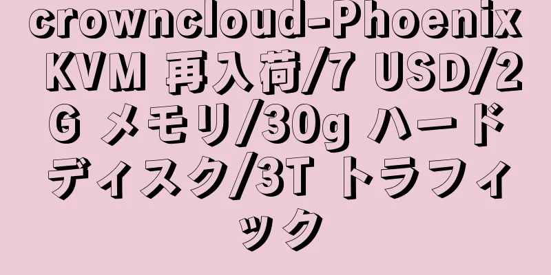 crowncloud-Phoenix KVM 再入荷/7 USD/2G メモリ/30g ハードディスク/3T トラフィック