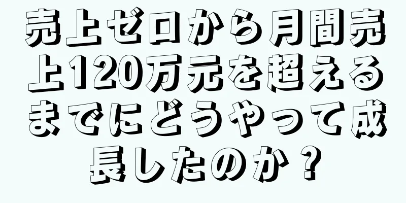 売上ゼロから月間売上120万元を超えるまでにどうやって成長したのか？