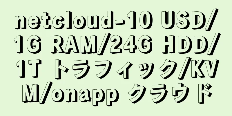 netcloud-10 USD/1G RAM/24G HDD/1T トラフィック/KVM/onapp クラウド