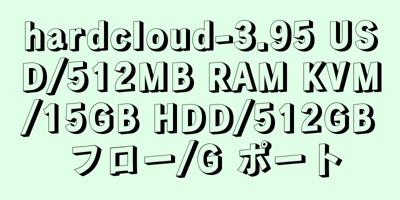 hardcloud-3.95 USD/512MB RAM KVM/15GB HDD/512GB フロー/G ポート