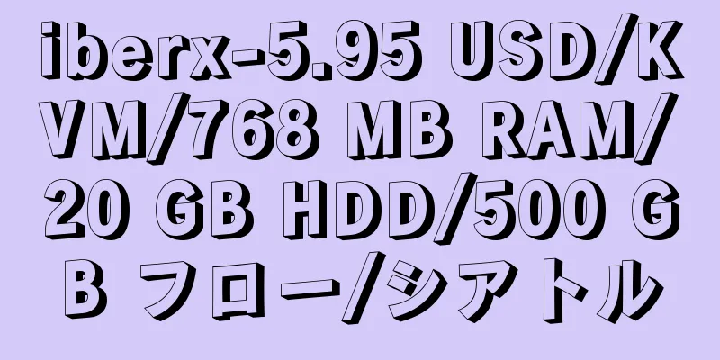 iberx-5.95 USD/KVM/768 MB RAM/20 GB HDD/500 GB フロー/シアトル