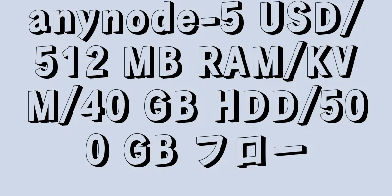 anynode-5 USD/512 MB RAM/KVM/40 GB HDD/500 GB フロー