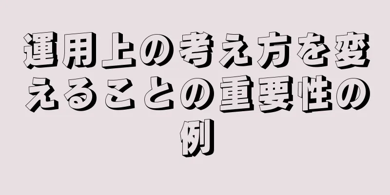 運用上の考え方を変えることの重要性の例