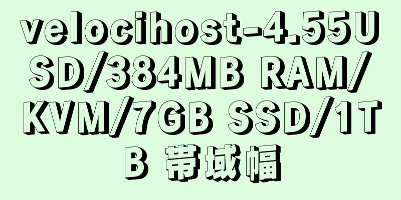 velocihost-4.55USD/384MB RAM/KVM/7GB SSD/1TB 帯域幅