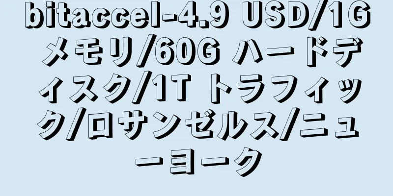 bitaccel-4.9 USD/1G メモリ/60G ハードディスク/1T トラフィック/ロサンゼルス/ニューヨーク