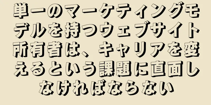 単一のマーケティングモデルを持つウェブサイト所有者は、キャリアを変えるという課題に直面しなければならない