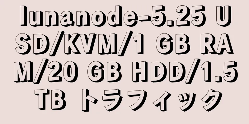lunanode-5.25 USD/KVM/1 GB RAM/20 GB HDD/1.5 TB トラフィック