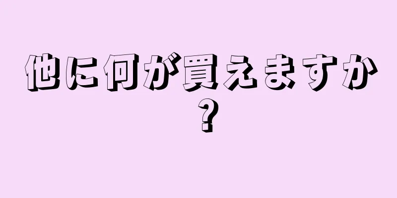 他に何が買えますか？
