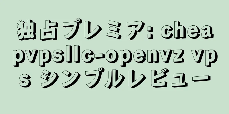 独占プレミア: cheapvpsllc-openvz vps シンプルレビュー