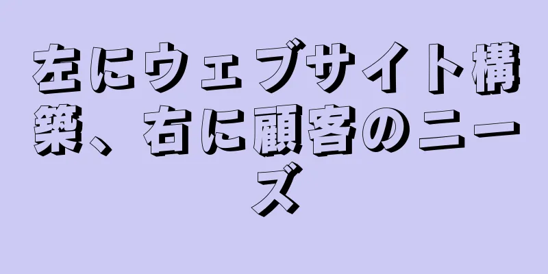 左にウェブサイト構築、右に顧客のニーズ