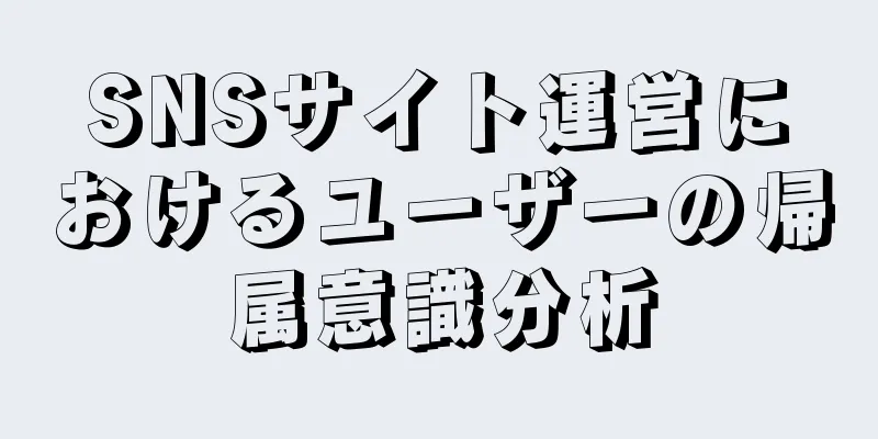 SNSサイト運営におけるユーザーの帰属意識分析