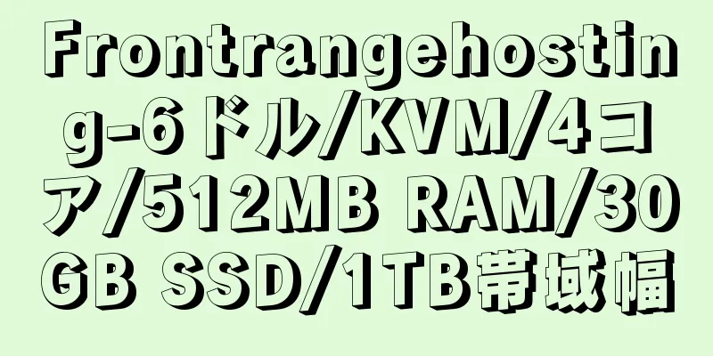 Frontrangehosting-6ドル/KVM/4コア/512MB RAM/30GB SSD/1TB帯域幅