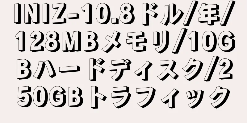 INIZ-10.8ドル/年/128MBメモリ/10GBハードディスク/250GBトラフィック