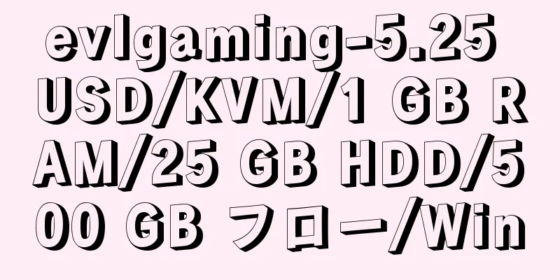 evlgaming-5.25 USD/KVM/1 GB RAM/25 GB HDD/500 GB フロー/Win