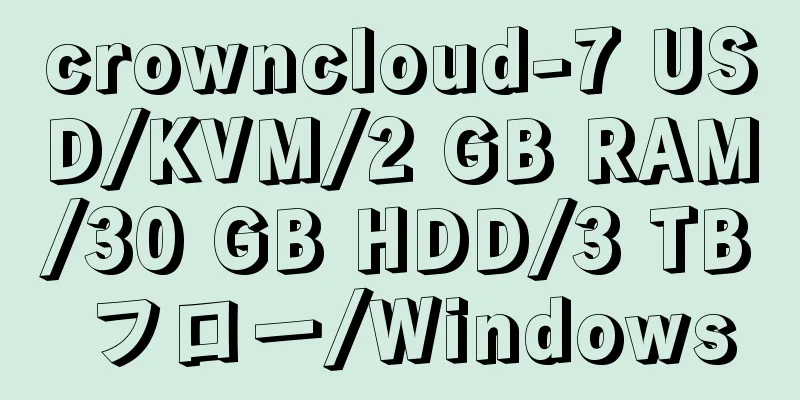 crowncloud-7 USD/KVM/2 GB RAM/30 GB HDD/3 TB フロー/Windows