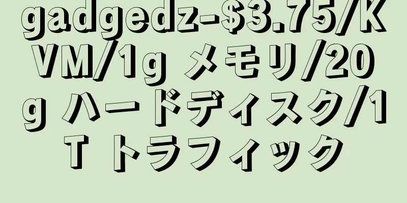 gadgedz-$3.75/KVM/1g メモリ/20g ハードディスク/1T トラフィック