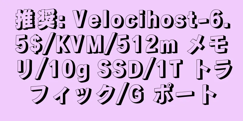 推奨: Velocihost-6.5$/KVM/512m メモリ/10g SSD/1T トラフィック/G ポート