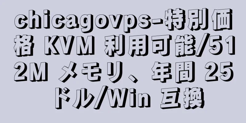 chicagovps-特別価格 KVM 利用可能/512M メモリ、年間 25 ドル/Win 互換
