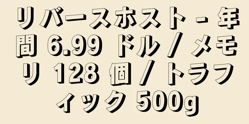 リバースホスト - 年間 6.99 ドル / メモリ 128 個 / トラフィック 500g
