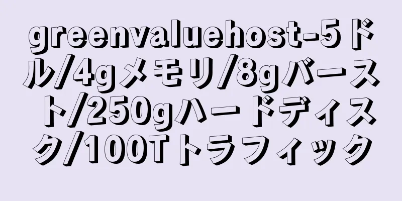 greenvaluehost-5ドル/4gメモリ/8gバースト/250gハードディスク/100Tトラフィック